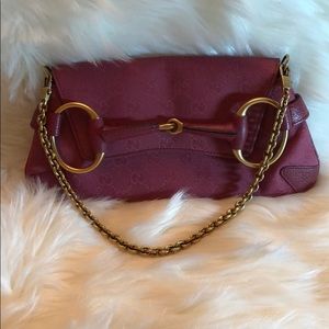 💯Original! Horsebit chain Pink canvas/leather